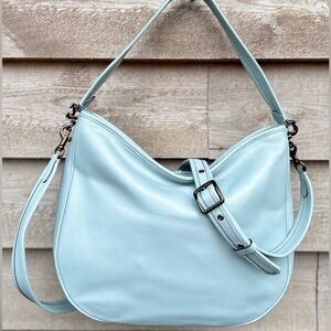 COACH 🩵 Soft Tabby Hobo Blue Smooth Leather Pewter Hardware Crossbody/ Shoulder